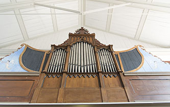 Vooraanzicht orgel kerkje Oudesluis